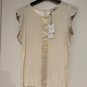 Women's Cream Sleeveless Blouse